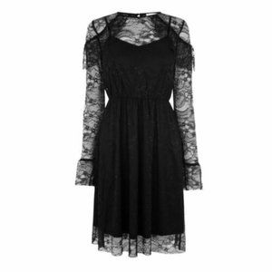 Warehouse Lace LBD Little Black Dress UK 14 / US 10